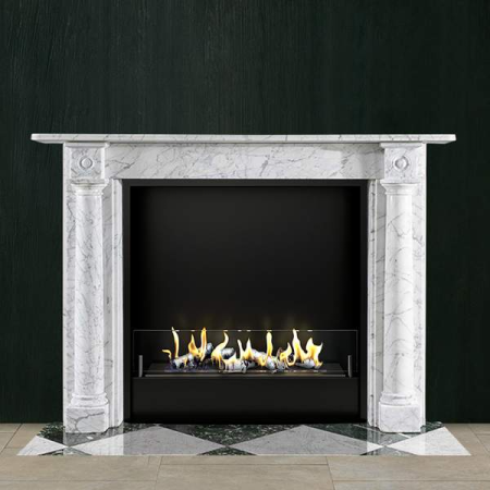 Биокамин в мраморном портале Firezo Complimento