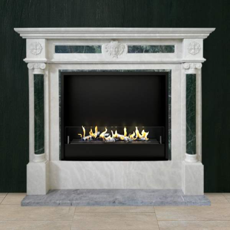 Биокамин в мраморном портале Firezo Carisma